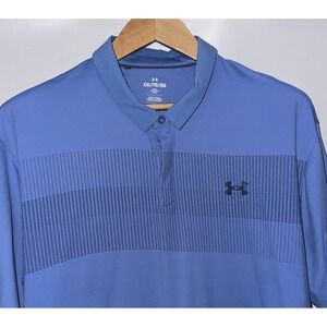 Under Armour Iso Chill Polo‎ Men's XXL 2XL Blue Short Sleeve Golf Loose Fit